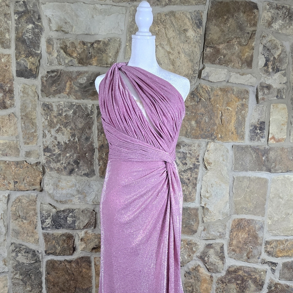 Rene Ruiz Sparkle Shimmer Glitter Maxi Dress Gown - Picture 3 of 11